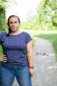 Preview: Jersey kleine Blumen auf blau