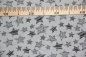 Preview: Musselin Baumwolle satin grau skizzierte Sterne