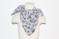 Preview: Musselin Baumwolle satin grau skizzierte Sterne