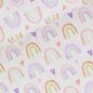 Preview: Jersey Regenbogen Herz auf Creme