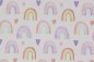 Preview: Jersey Regenbogen Herz auf Creme
