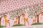 Preview: Jersey Bordüre Reh mit Kirschbaum rosa
