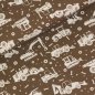 Preview: Baumwolljersey Baustellenfahrzeuge braun