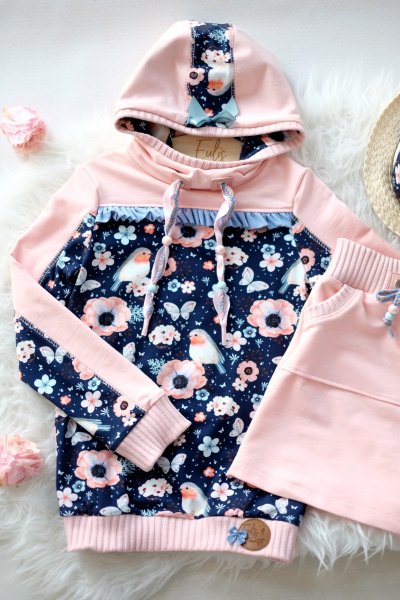 Preview: French Terry Rotkehlchen Marine