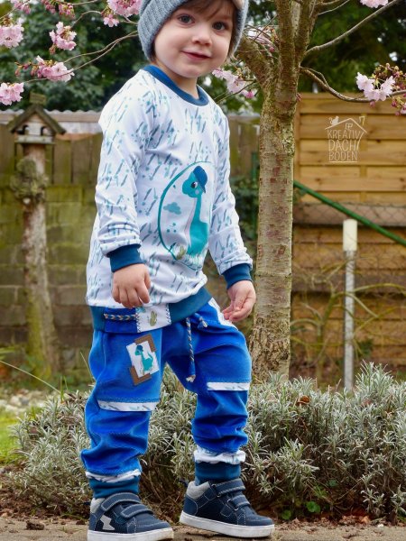 Preview: Eigenproduktion Bio Jersey Frühlingsliebe Dino