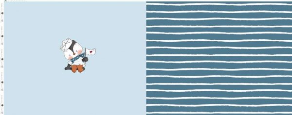 Preview: Sommersweat Ahio Pingu blau von Emma Pünktchen