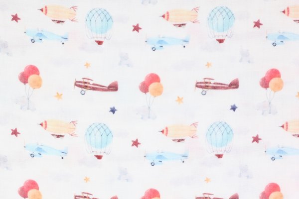 Preview: Musselin Baumwolle Flugzeuge