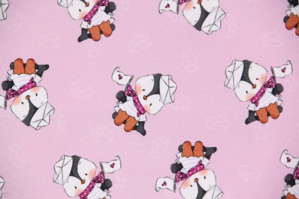 Preview: Sommersweat Ahoi Pingu rosa Allover Emma Pünktchen