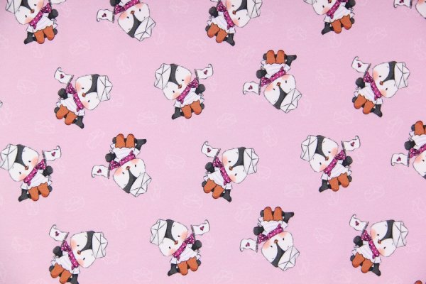 Preview: Sommersweat Ahoi Pingu rosa Allover Emma Pünktchen