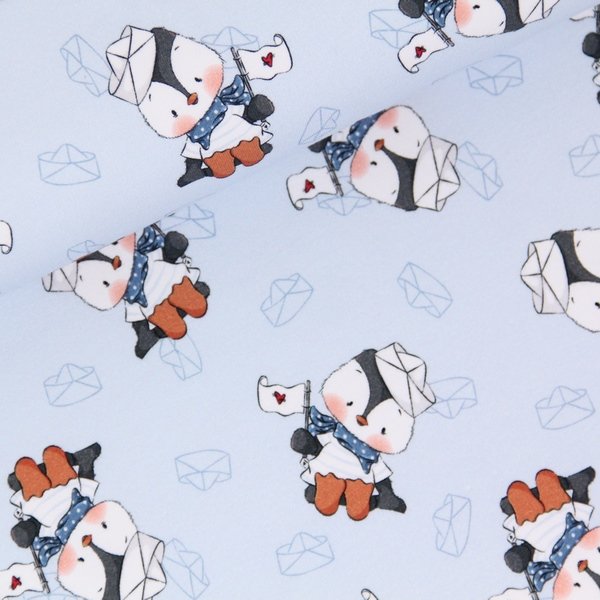 Sommersweat Ahoi Pingu blau Allover Emma Pünktchen