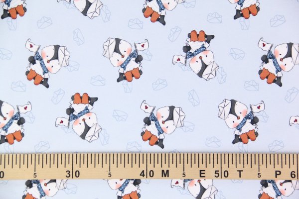 Preview: Sommersweat Ahoi Pingu blau Allover Emma Pünktchen