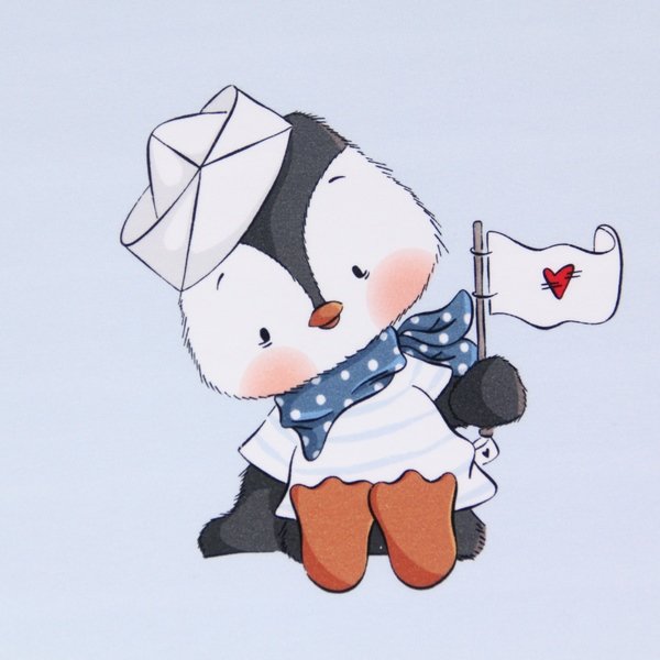 Sommersweat Ahio Pingu blau von Emma Pünktchen