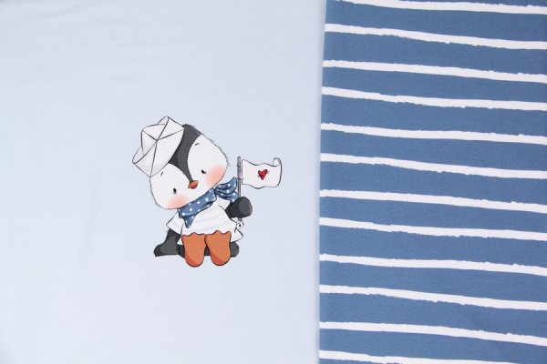 Preview: Sommersweat Ahio Pingu blau von Emma Pünktchen