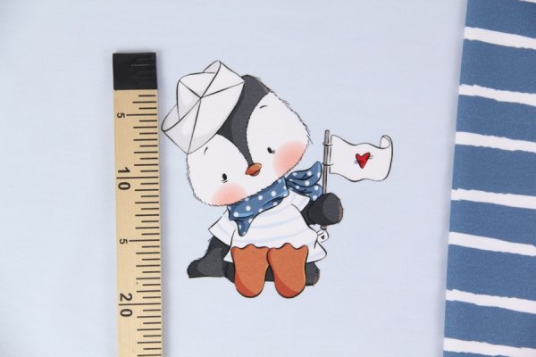 Preview: Sommersweat Ahio Pingu blau von Emma Pünktchen