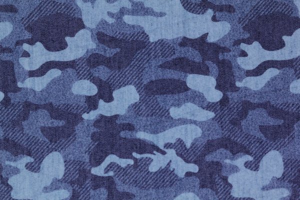 Preview: Baumwolle Camouflage blau
