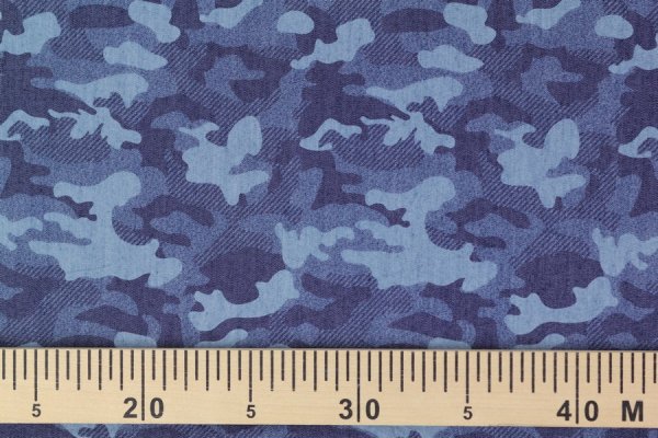 Preview: Baumwolle Camouflage blau