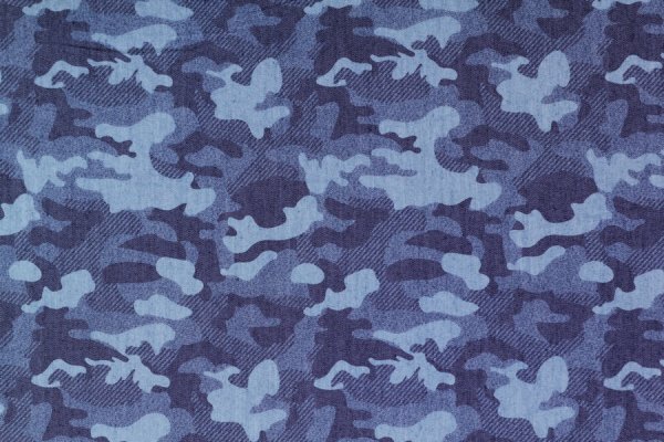 Preview: Baumwolle Camouflage blau