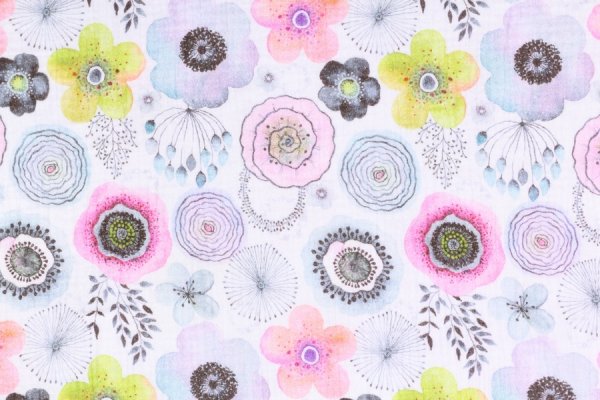 Preview: Musselin Baumwolle Blumen