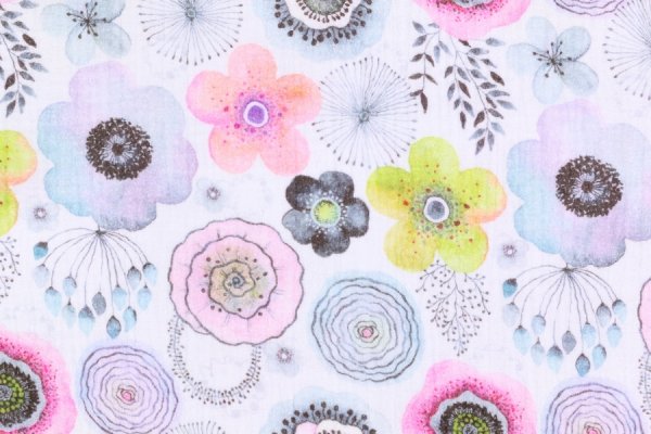 Preview: Musselin Baumwolle Blumen