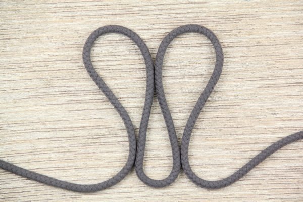 Preview: Doppelgewebe Baumwollkordel 8 mm grau