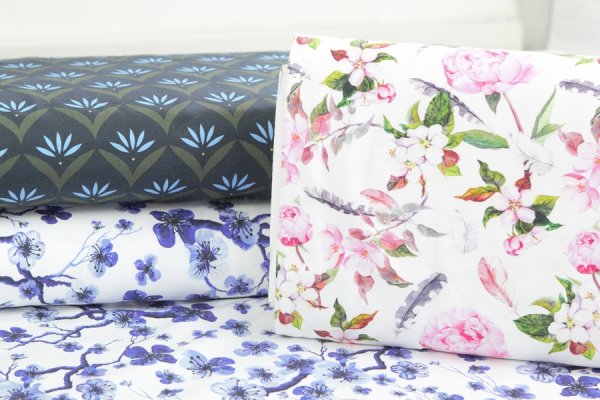 Preview: Jersey blaue Blütenblätter