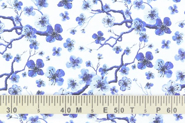 Preview: Jersey Kirschblüten blau Fräulein von Julie