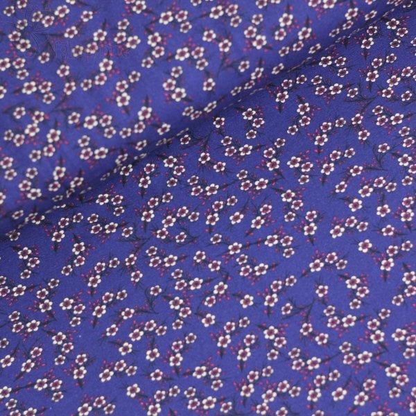 Jersey kleine Blumen auf blau