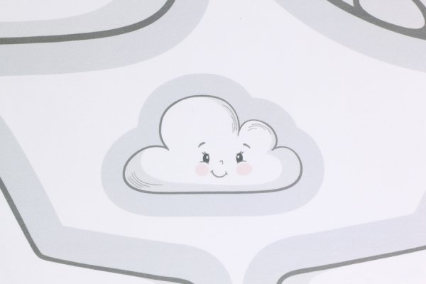Jersey Wolke, Mond und Sterne weiß Kissen