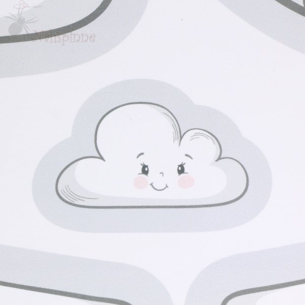Jersey Wolke, Mond und Sterne weiß Kissen