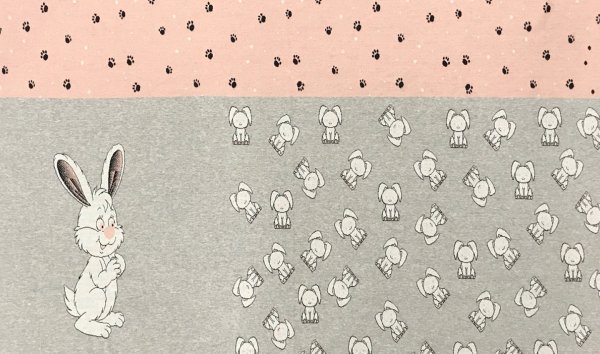 Preview: Jacquard Jersey Panel Hase 145 X 100 CM