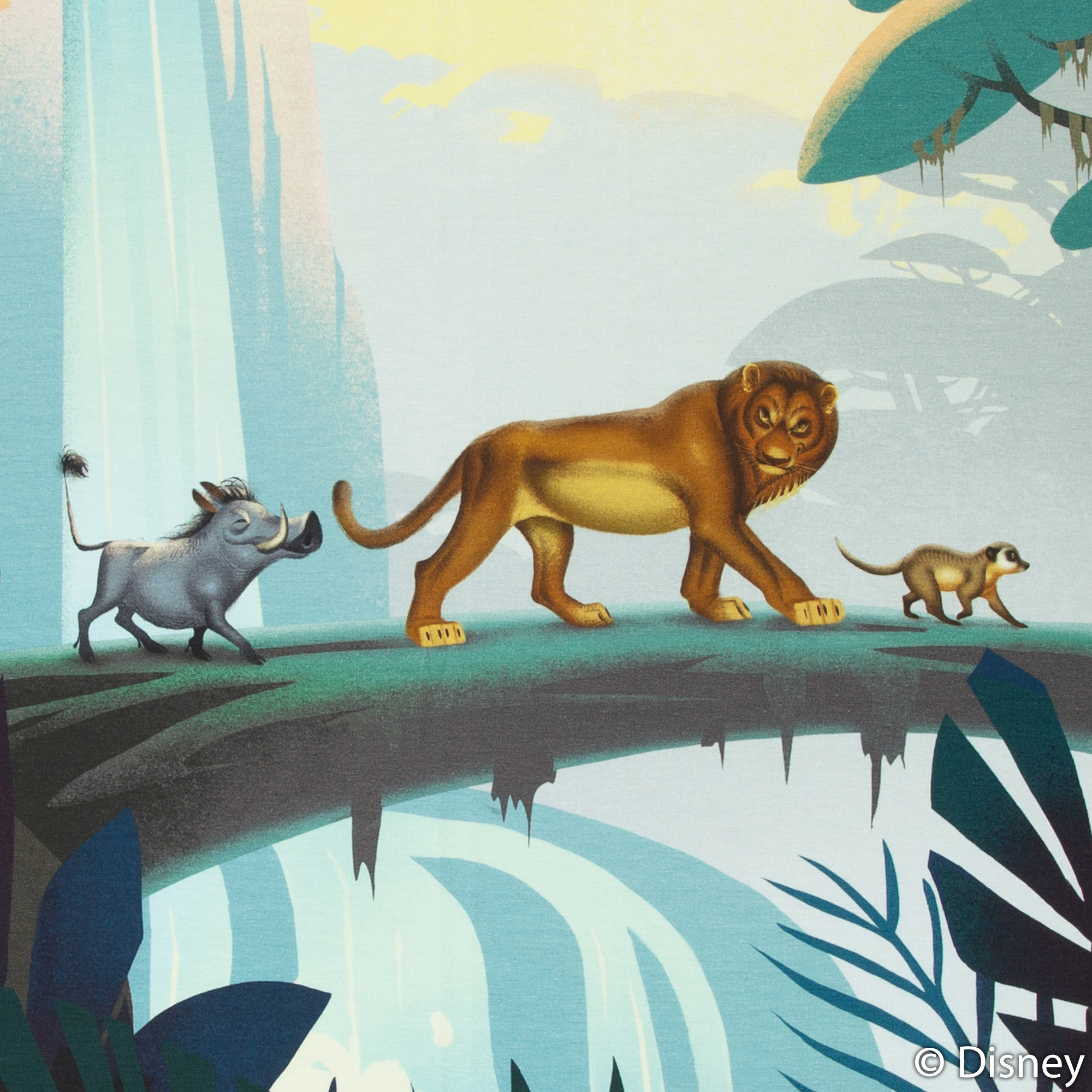 Stoffe und Zubehör - Jersey Swafing König der Löwen PANEL ca. 55 x 160 cm -  Timon, Pumbaa, Nala & Simba