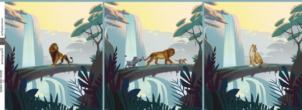 Jersey Swafing König der Löwen PANEL ca. 55 x 160 cm - Timon, Pumbaa, Nala & Simba