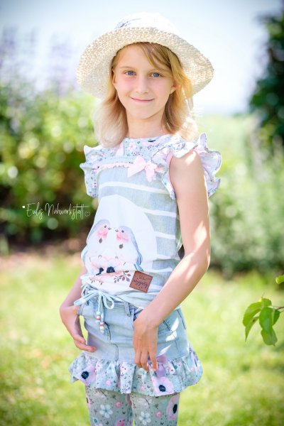 Jersey Rotkehlchen Jeans blau