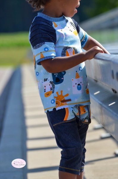 Eigenproduktion Biojersey "Wildlife blau
