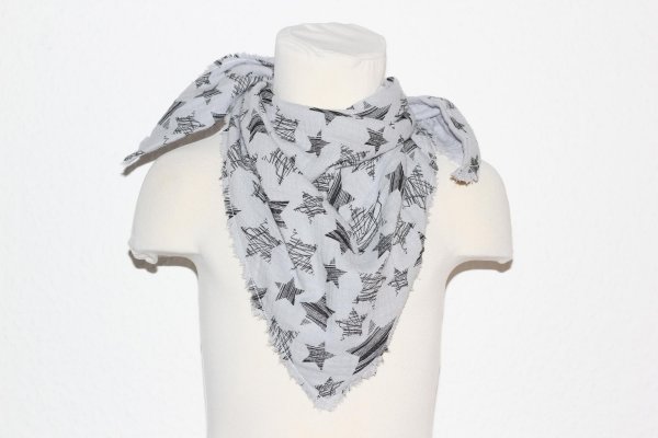 Musselin Baumwolle satin grau skizzierte Sterne