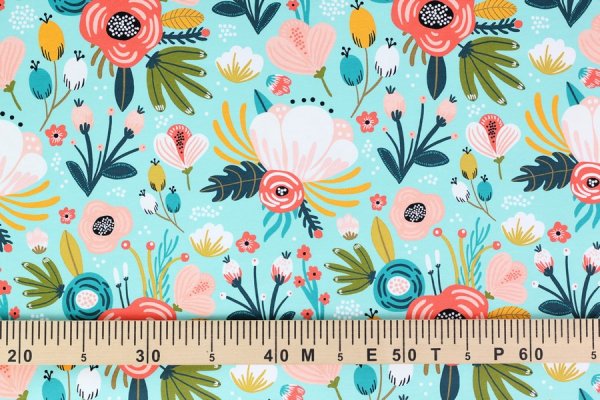 Eigenproduktion Biojersey "Colorful Flowers"