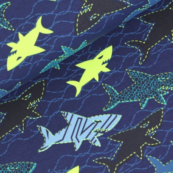 Jersey Haie auf blau