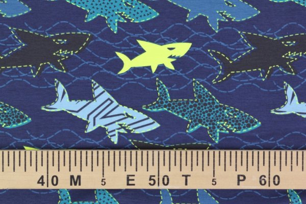 Jersey Haie auf blau