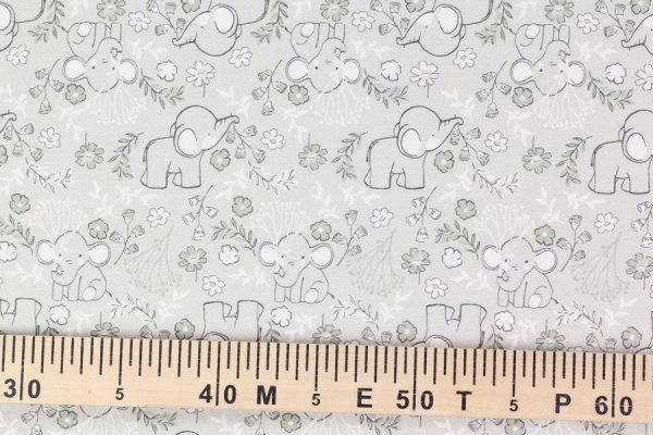 Biojersey Elefant im Blumenwald olive