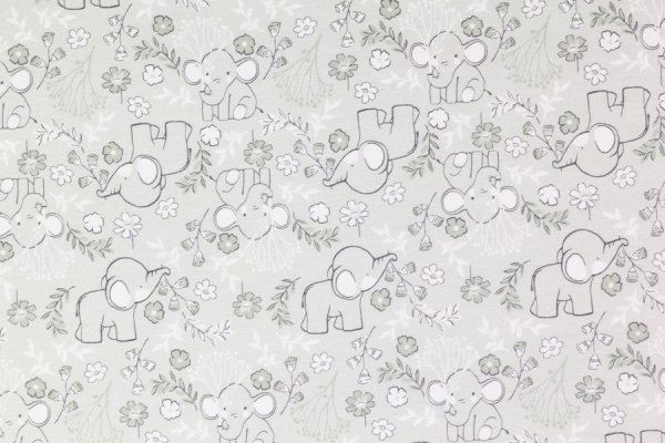 Biojersey Elefant im Blumenwald olive