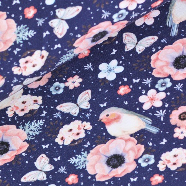 French Terry Rotkehlchen Marine