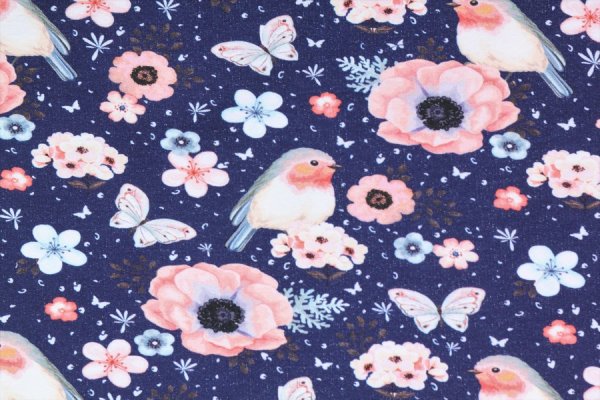 French Terry Rotkehlchen Marine