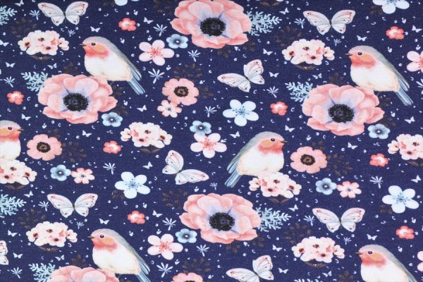 French Terry Rotkehlchen Marine