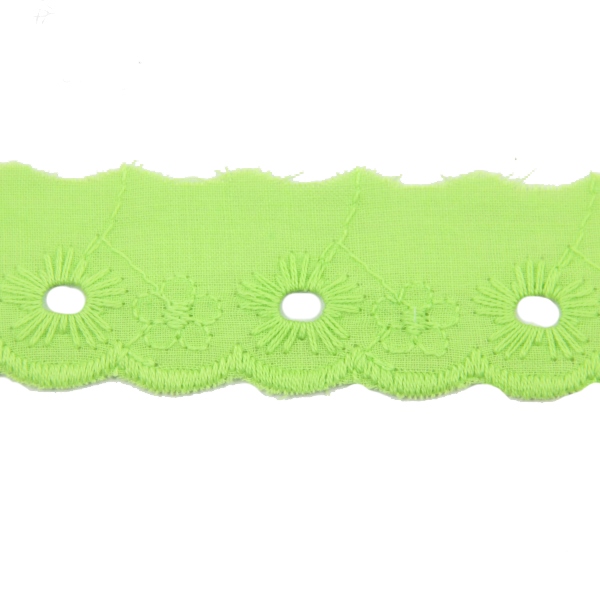 Wäschespitze grün mit Blümchen