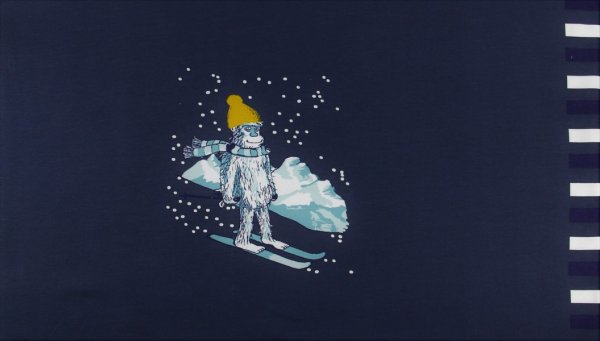 French Terry Panel Winter Affe weich angeraut