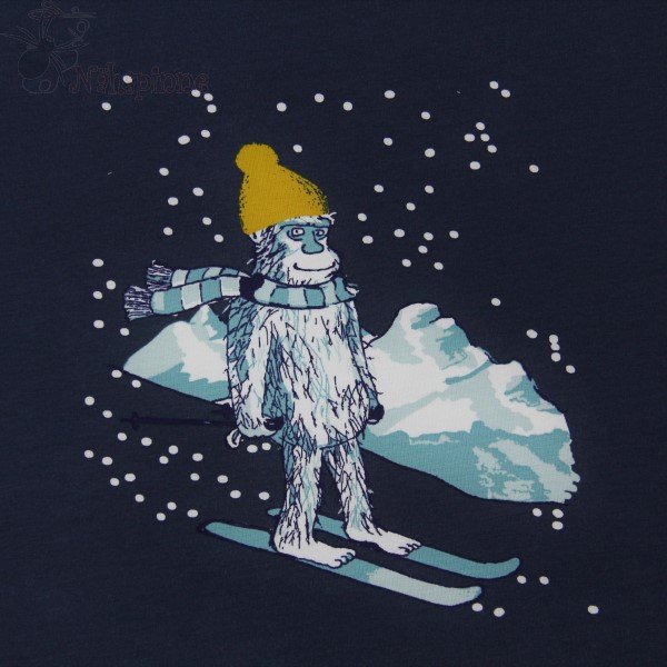 French Terry Panel Winter Affe weich angeraut