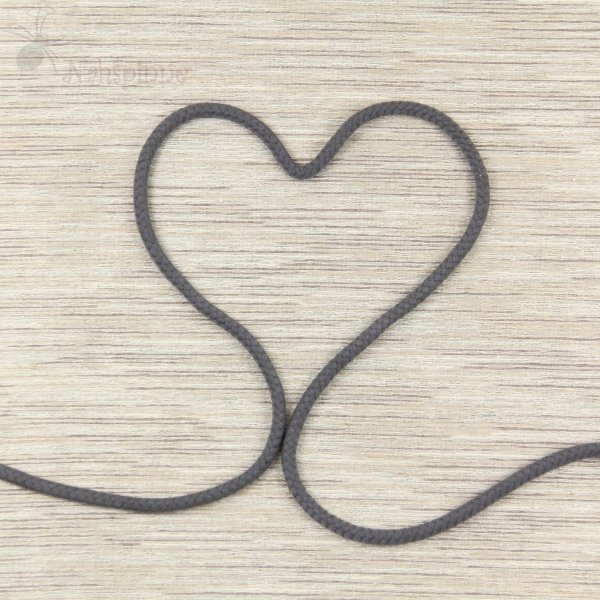 Doppelgewebe Baumwollkordel 8 mm grau