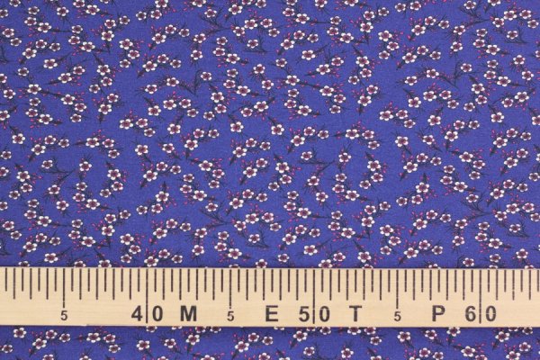 Jersey kleine Blumen auf blau
