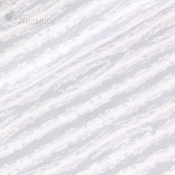 Sommersweat Streifen weiß beige grau